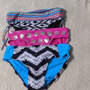NWOT JUSTICE 3 SWIM SUITS BATTOM SZ12